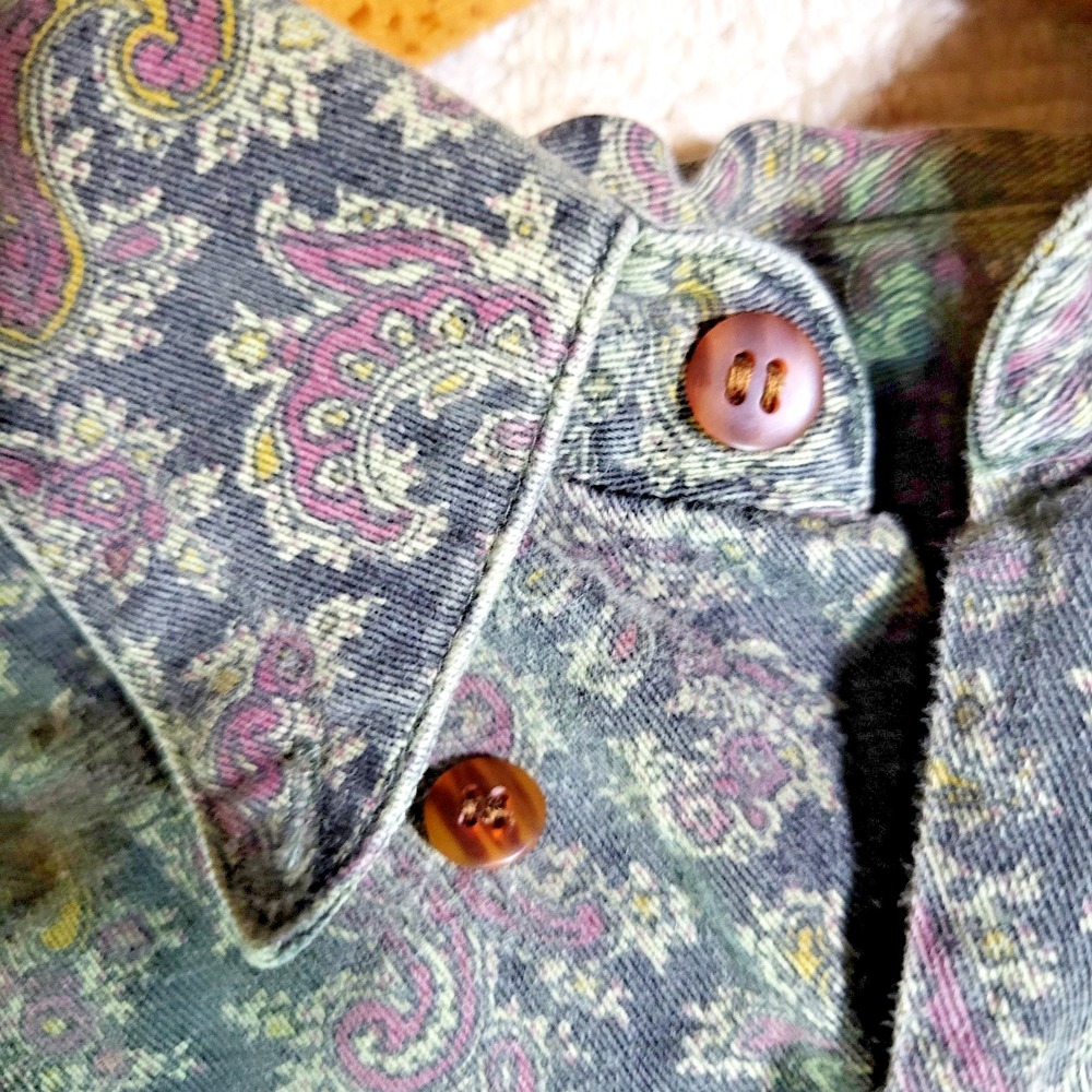 Vintage Halifax Outfitters 100% Cotton Button Down Shirt Mens XL Paisley Rare